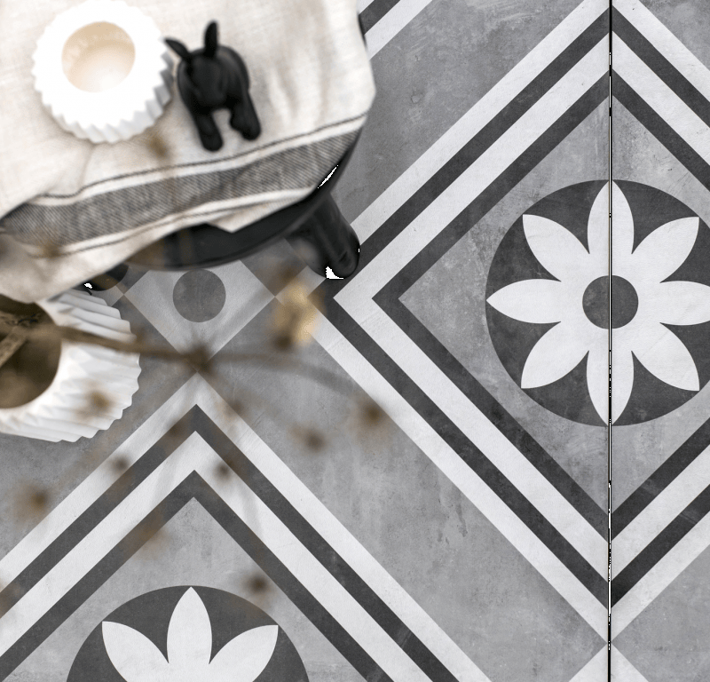 GeoCeramica® 60x60x4 Concreet Flower dec