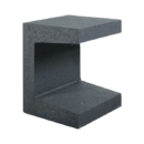 U element zwart
