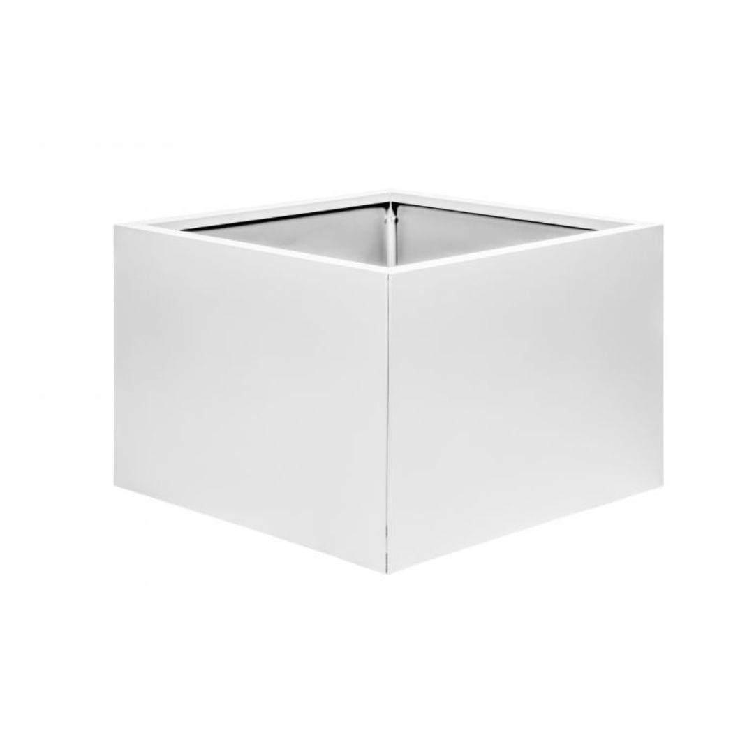 Bloembak Vlak Wit - 60 cm hoog