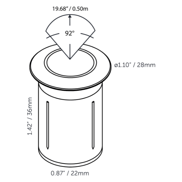 Dot 22 - grondspot Ø 22mm (zonder ring)